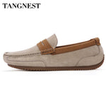 Tangnest Brand Men Suede Leather Loafers New 2017 British Style Men's Flats Man Comfortable Driving Shoes Man Moccasins XMR2522