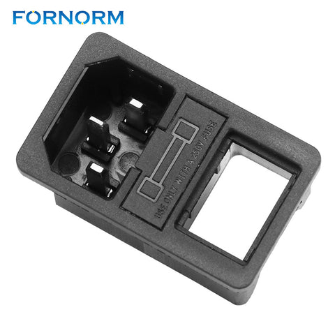 FORNORM Power Rocker Switch Fused IEC 320 C14 Inlet Power Socket 10A Fuse AC01 Switch Connector Plug 250V