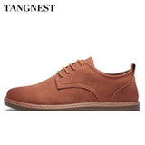 Tangnest Breathable Men Loafers Summer Lace Up Casual Shoes Solid Round Toe Fashion Men Flats Comforatable Man Moccasins XMP856