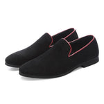 Tangnest NEW Autumn Bordered Men's Loafers Casual Suede Leather Driving Shoes For Men Shallow Slip-on Flats Size 37 ~46