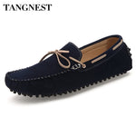 Tangnest Men Flat Shoes 2018 New Square Toe Men Loafers Soft Leather Comfortable Men Shoe Driving Shoes Man Size 39~47 XMR1675