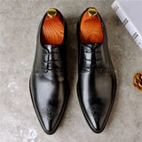 2018 Men Dress Shoes Formal Official Genuine Leather Shoes For Men Business Caved Breathable Brogue Single Shoes Men Causal Shoe